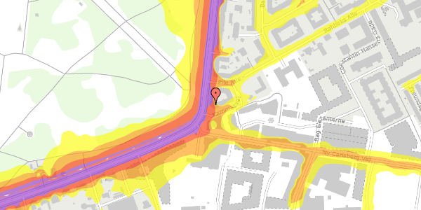 Trafikstøjkort på Pile Alle 57, 2000 Frederiksberg