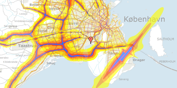 Trafikstøjkort på Hf. Bergmannshave 93, 2450 København SV