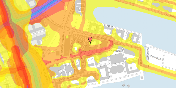 Trafikstøjkort på Sassnitzgade 6, 3. 9, 2150 Nordhavn