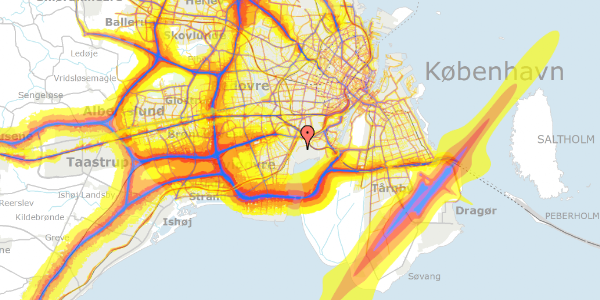 Trafikstøjkort på Hf. Sundbo 50, 2450 København SV