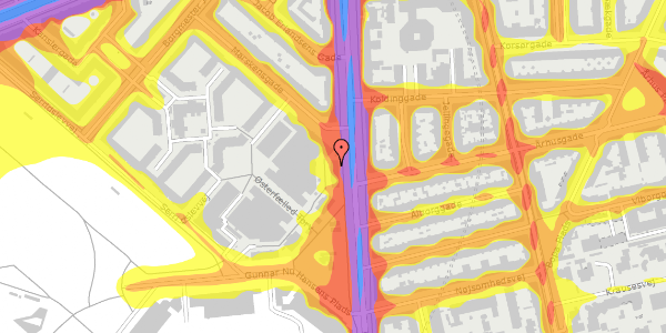 Trafikstøjkort på Østerfælled Torv 8, 2100 København Ø