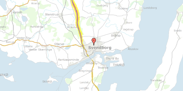 Trafikstøjkort på Græsholmevej 48, 5700 Svendborg