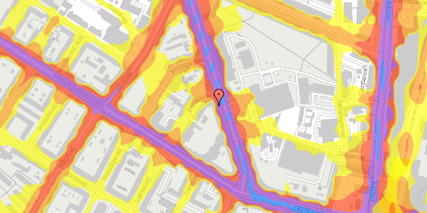 Trafikstøjkort på Frederiksborgvej 21, 4. th, 2400 København NV