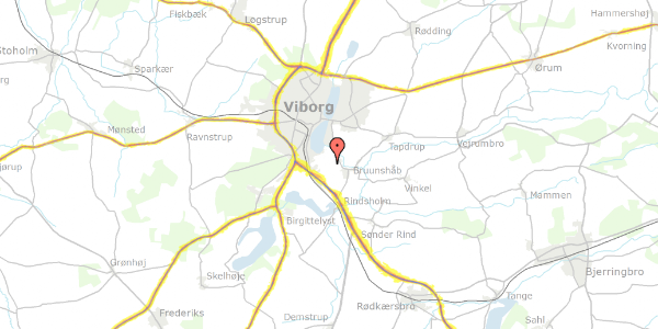 Trafikstøjkort på Skabermøllevej 40, 8800 Viborg