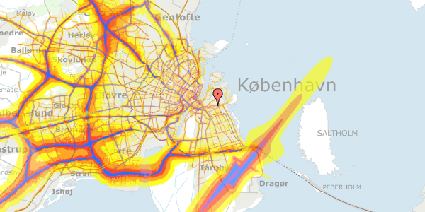 Trafikstøjkort på Uplandsgade 52A, 2300 København S