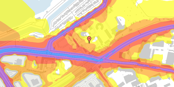 Trafikstøjkort på Herjedalgade 3, 2300 København S