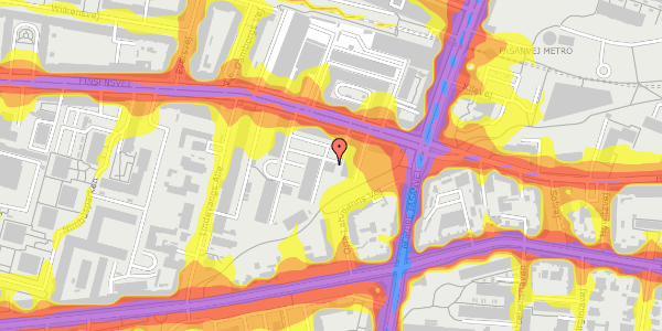 Trafikstøjkort på Finsensvej 7, 2000 Frederiksberg