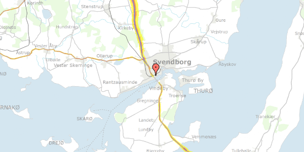 Trafikstøjkort på A P Møllers Vej 5, 5700 Svendborg