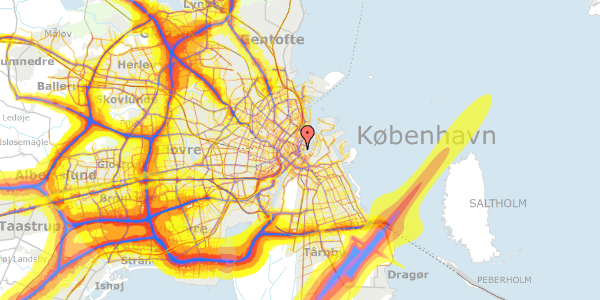 Trafikstøjkort på Tordenskjoldsgade 5, 1. th, 1055 København K