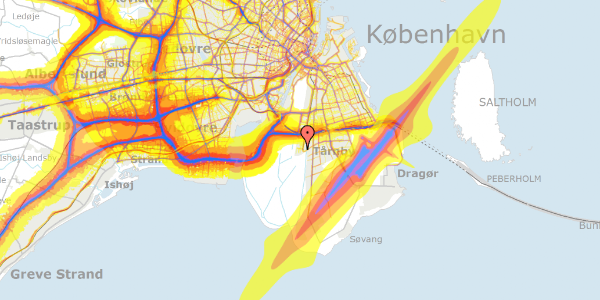 Trafikstøjkort på Robert Jacobsens Vej 58C, st. th, 2300 København S