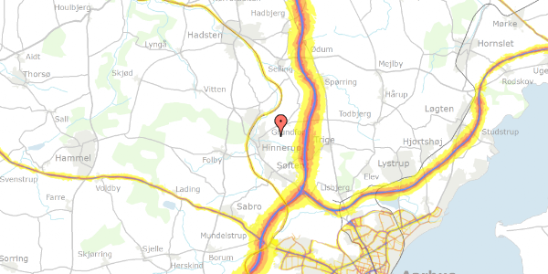 Trafikstøjkort på Hørbakken 13, st. , 8382 Hinnerup