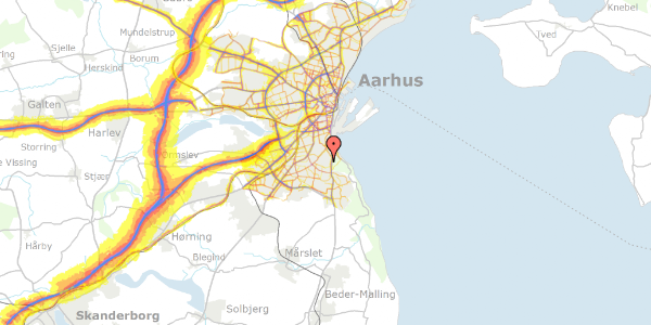 Trafikstøjkort på Haveforeningen Skovlunden 61, 8000 Aarhus C