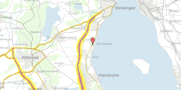 Trafikstøjkort på Daugløkke Ege 29, 3050 Humlebæk