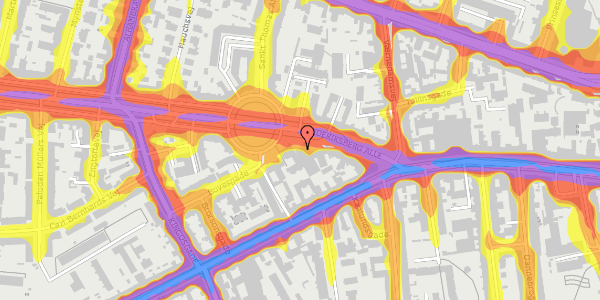 Trafikstøjkort på Frederiksberg Allé 9, 1621 København V