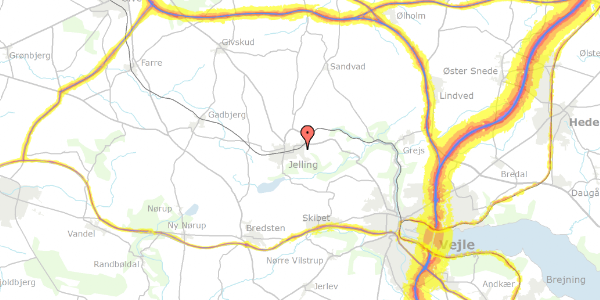 Trafikstøjkort på Bakkevangen 8, 7300 Jelling