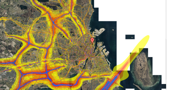 Trafikstøjkort på Hjalmar Brantings Plads 6, 1. , 2100 København Ø