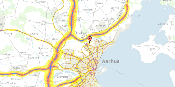 Trafikstøjkort på Johann Gutenbergs Vej 1B, st. , 8200 Aarhus N