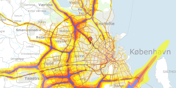 Trafikstøjkort på Brønshøj Kirkevej 10, 2700 Brønshøj