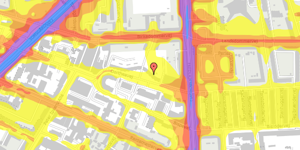 Trafikstøjkort på Dortheavej 2B, 3. th, 2400 København NV