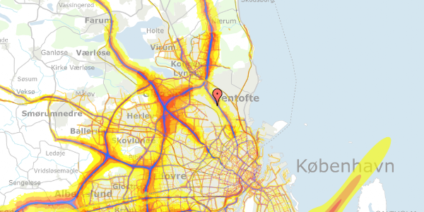 Trafikstøjkort på Gåsebjerget 10E, 2820 Gentofte