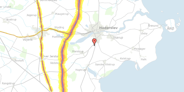 Trafikstøjkort på Tøndervej 11, 6100 Haderslev