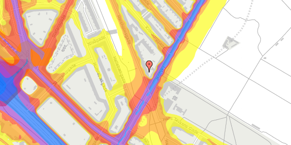 Trafikstøjkort på Hørsholmsgade 4, 2200 København N