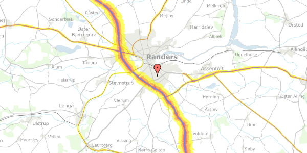 Trafikstøjkort på Haraldsvej 34, 8960 Randers SØ