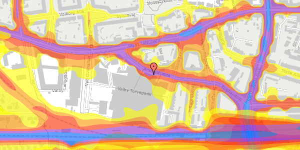 Trafikstøjkort på Annexstræde 13, 1. th, 2500 Valby