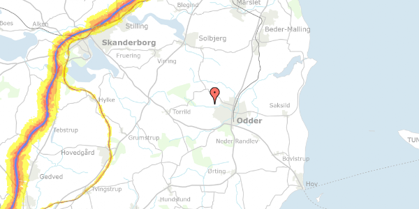 Trafikstøjkort på Snærildvej 200, 8300 Odder