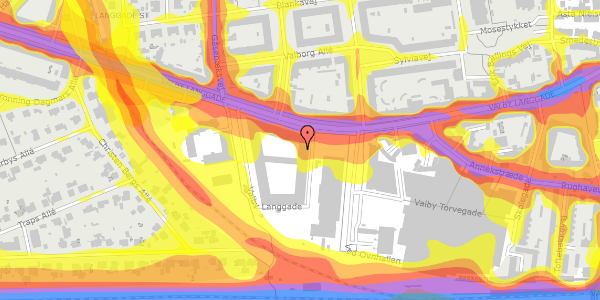 Trafikstøjkort på Valby Langgade 97, st. 14, 2500 Valby