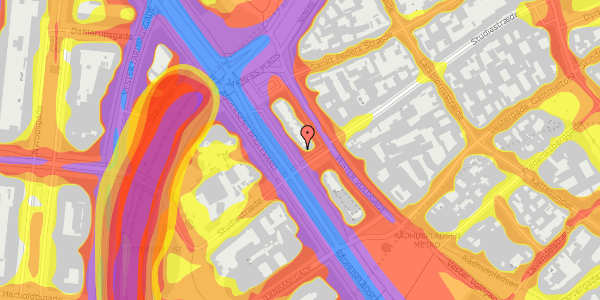 Trafikstøjkort på H.C. Andersens Boulevard 11, 3. , 1553 København V