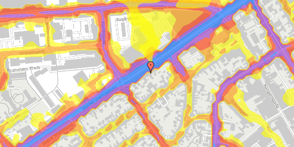 Trafikstøjkort på Vestre Stationsvej 22, 5000 Odense C