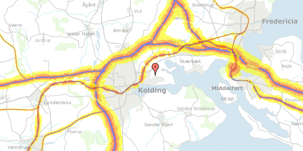 Trafikstøjkort på Alrøvænget 9, 6000 Kolding