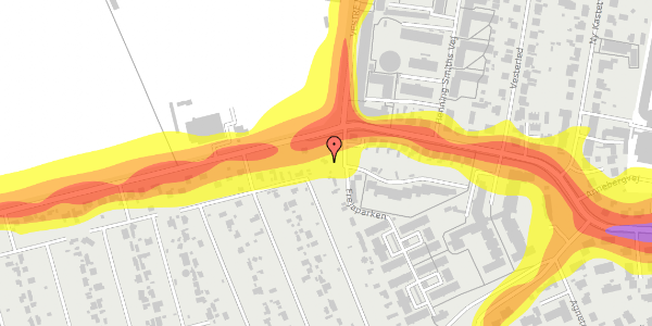 Trafikstøjkort på Annebergvej 121A, 9000 Aalborg