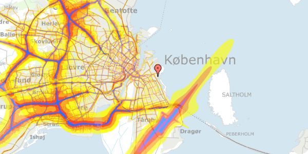 Trafikstøjkort på Ved Amagerbanen 21B, 1. th, 2300 København S