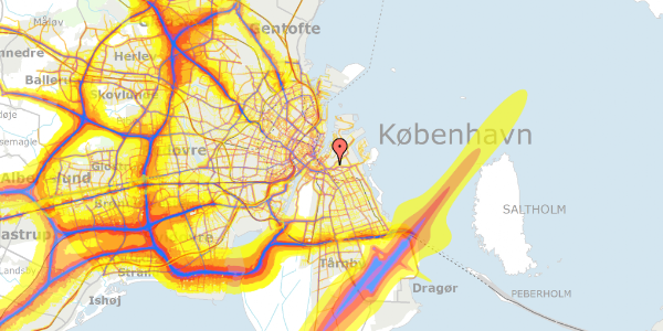 Trafikstøjkort på Kløvermarksvej 291, 2300 København S