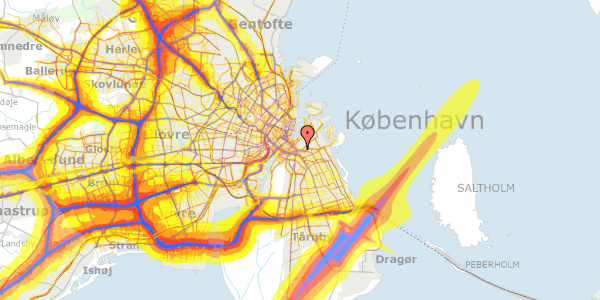 Trafikstøjkort på Kløvermarksvej 377, 2300 København S