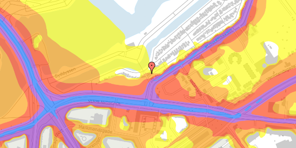 Trafikstøjkort på Kløvermarksvej 397, 2300 København S