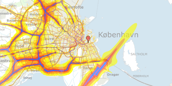 Trafikstøjkort på Kløvermarksvej 413, 2300 København S