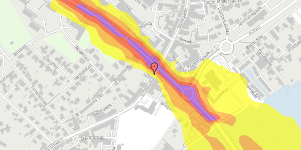 Trafikstøjkort på Storegade 17, 1. th, 9560 Hadsund