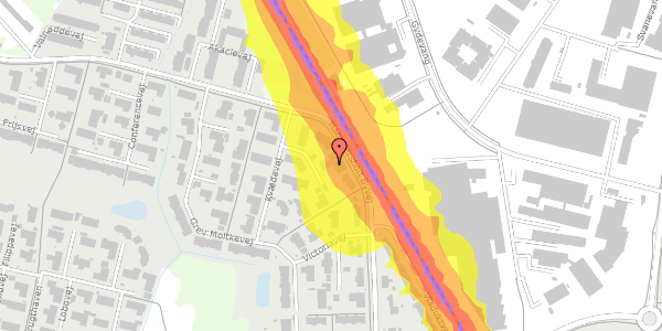 Trafikstøjkort på Kvædevej 5, 3450 Allerød