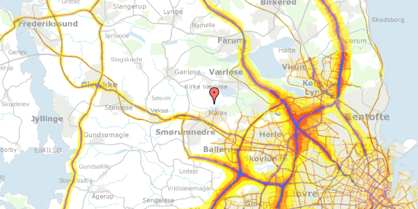 Trafikstøjkort på Tårnet 35, 3500 Værløse