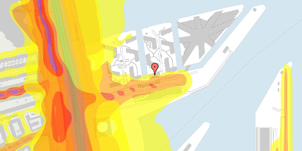 Trafikstøjkort på Marmorvej 19, 3. th, 2100 København Ø