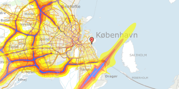 Trafikstøjkort på Lindgreens Allé 16, 2300 København S