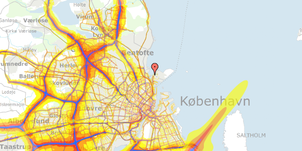 Trafikstøjkort på Svaneknoppen 9, 2100 København Ø