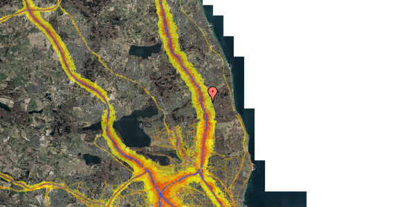 Trafikstøjkort på Linde Alle 7B, st. e003, 2850 Nærum