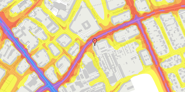 Trafikstøjkort på Kirkegårdsvej 1, 5. , 2300 København S