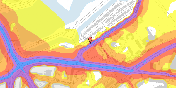 Trafikstøjkort på Kløvermarksvej 17, 2300 København S