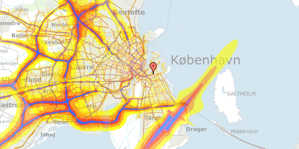 Trafikstøjkort på Kløvermarksvej 53, 2300 København S