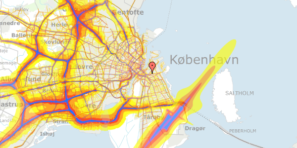 Trafikstøjkort på Kløvermarksvej 55, 2300 København S